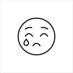 Fototapeta premium Crying emoji icon. Simple Crying emoji icon for social media, messaging apps, and web design. Vector illustration