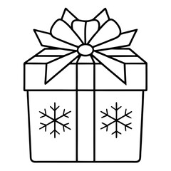 Snowflake-Wrapped Christmas Gift Vector Design