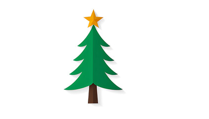 Obraz premium christmas tree star beads white background simple festive