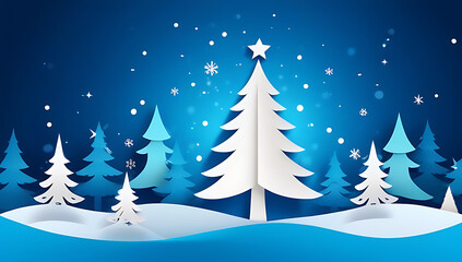 Obraz premium christmas blue background featuring magical light effects bokeh sparkles rendered