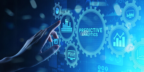 Predictive analytics Big Data analysis Business intelligence internet and modern technology concept on virtual screen.