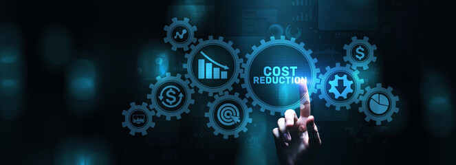 Costs reduction business finance optimisation strategy economy saving.