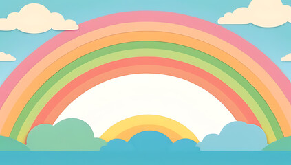 colorful pastel rainbow sky creating soft whimsical background