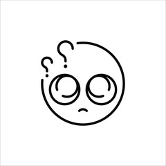 Confused Face emoji icon. Simple Confused Face emoji for social media, messaging apps, and web design. Vector illustration