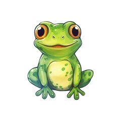 Obraz premium Green frog with large eyes. Perfect for nature blogs, wildlife articles, environmental designs, and educational materials. Generative AI