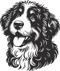 Bernedoodle Dog  different poses silhouette vector design