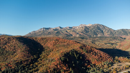 Beautiful Fall Aerial Autumn views of Ice Box Canyon Ogden Utah
