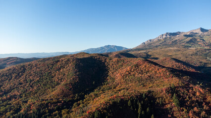 Beautiful Fall Aerial Autumn views of Ice Box Canyon Ogden Utah