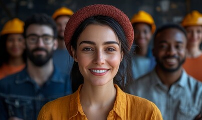 Montage of Happy Multi-Cultural and Multi-Ethnic People of Diverse Background, Gender, Ethnicity, and Occupation Smiling at Posing Looking at Camera. Happy Workers of the World Cheerfully