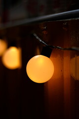 Photo set of LED lights at night