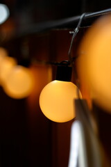 Photo set of LED lights at night