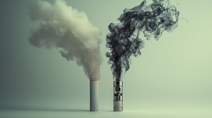 Traditional cigarette vs. e-cigarette: Nicotine addiction in a prettier package? Vaporizer or the classic smoke? quitting, nicotine withdrawal, addiction recovery, smoke-free, breaking the habit,