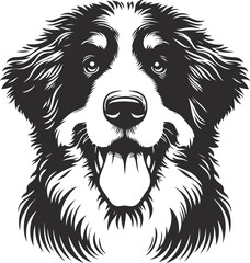 Bernedoodle Dog  different poses silhouette vector design