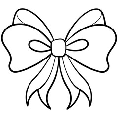 A decorative Christmas bow with flowing ribbons