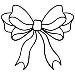 A decorative Christmas bow with flowing ribbons