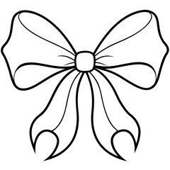 A decorative Christmas bow with flowing ribbons