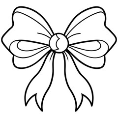 A decorative Christmas bow with flowing ribbons