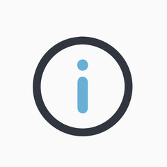 Blue Information Icon on Circular Background  for user interfaces, applications, websites, and digital designs
