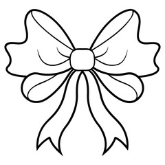 A decorative Christmas bow with flowing ribbons