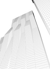 Architectural drawing 3d vector illustration