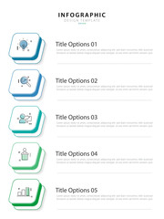 Business infographic template. 5 Step timeline journey. Process diagram, 5 options on white background, Infograph elements vector illustration.