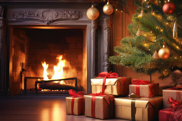 Cadeaux de No&euml;l sous le sapin