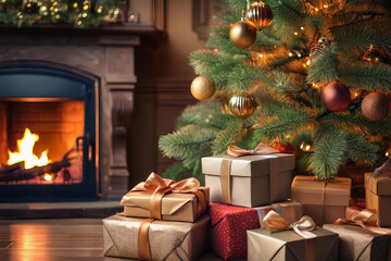 Cadeaux de No&euml;l sous le sapin