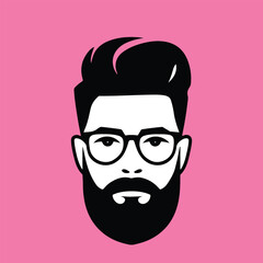 vector illustration of a bearded man