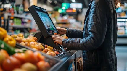 Customer Interaction with Self Checkout Kiosk in Seamless Tech Enhanced Supermarket Environment