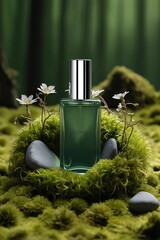 Perfume products advertisement with nature jungle for promotion