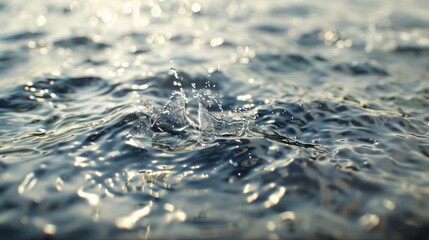 Mesmerizing Water Splash and Ripple on Reflective Liquid Surface