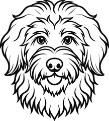 line drawing Bernedoodle dog vector illustration