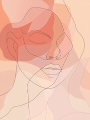 The artwork features a seamless blending of a rose petal outline and a woman's face, illustrating harmony between beauty and nature. Generative AI
