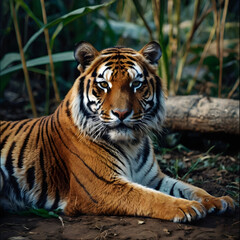 Obraz premium A Tiger Sit in Jangle 