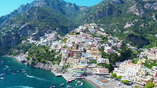 Aerial view of the Amalfi Coast in Italy