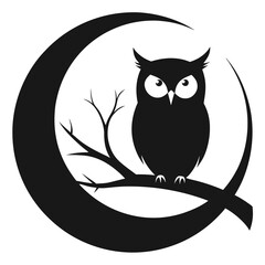 owl on a black background