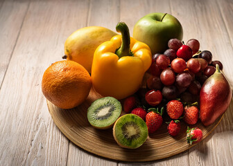 新鮮な果物と野菜