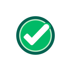 The Emblem of Affirmation: A Vivid Green Checkmark Encased in a Circular Seal