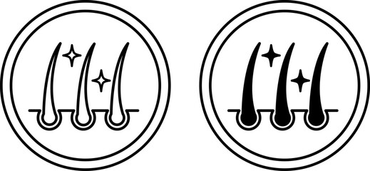 Labels Shiny Coat. Black and White Vector Icons. Healthy Pet Coat. Cat's Food Properties. Food Packaging Sticker