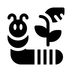 Caterpillar glyph icon