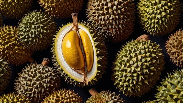 realistic illustration of durian fruit which is the king of fruits