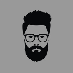 vector illustration of a bearded man