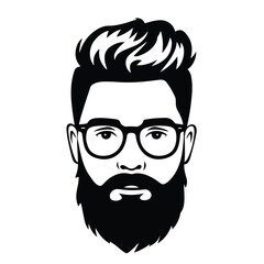 vector illustration of a bearded man