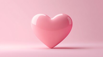 A pink heart on a pastel pink background.