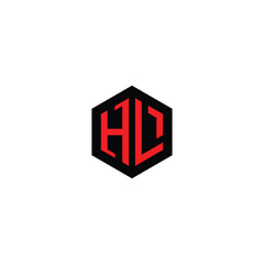 Minimalist Hexagonal HL Lettermark Logo