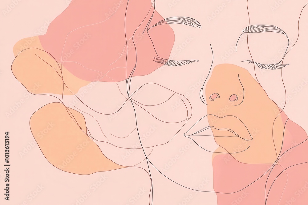 Aufkleber the artwork features an elegant line drawing where a rose petal seamlessly merges into the outline o