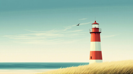 Fototapeta premium lighthouse on the shore of the sea