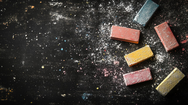 chalk on a blackborad