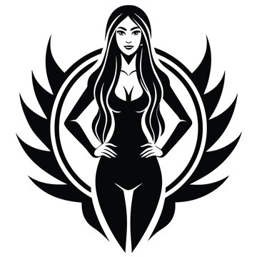 recommend clip art: Beautiful woman ladies-hair logo design vector. Hair, spa and aesthetics business concept. Modern, elegant, luxury style