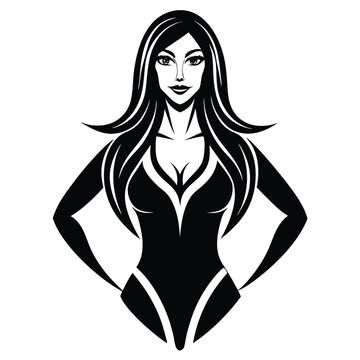 recommend clip art: Beautiful woman ladies-hair logo design vector. Hair, spa and aesthetics business concept. Modern, elegant, luxury style